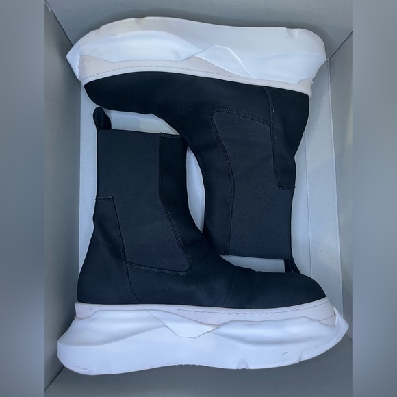Rick Owens Men's DRKSHDW Beatle Abstract 911 Boots Black & Milk Sz41 - Picture 3 of 6